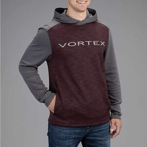 Vortex Optix Men's L Burgundy and Gray Tracker Pullover Hoodie EUC